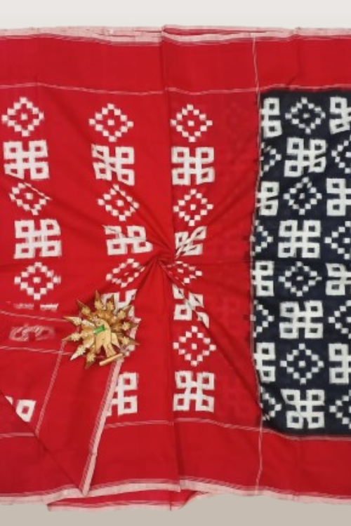 DOUBLE IKKAT MERCERIZED COTTON SAREE