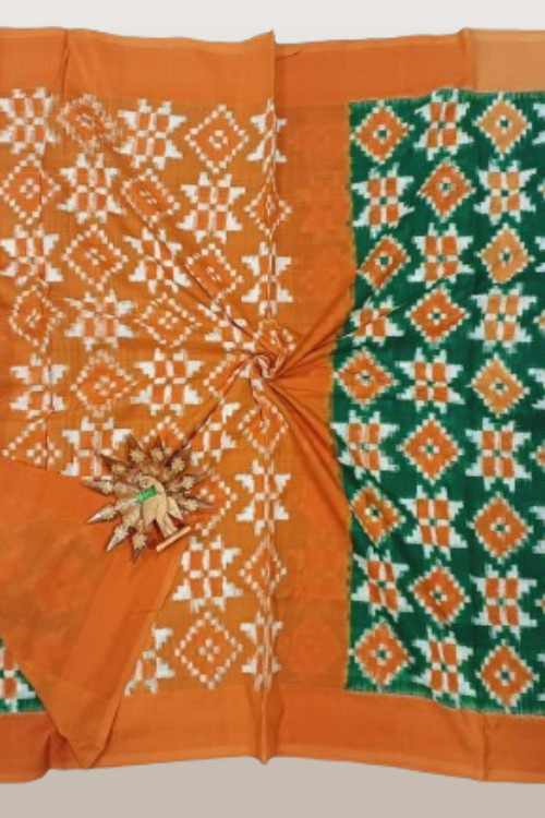 DOUBLE IKKAT MERCERIZED COTTON SAREE